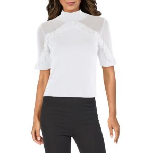 Alice and Olivia Womens Chiara Flutter Pullover Top