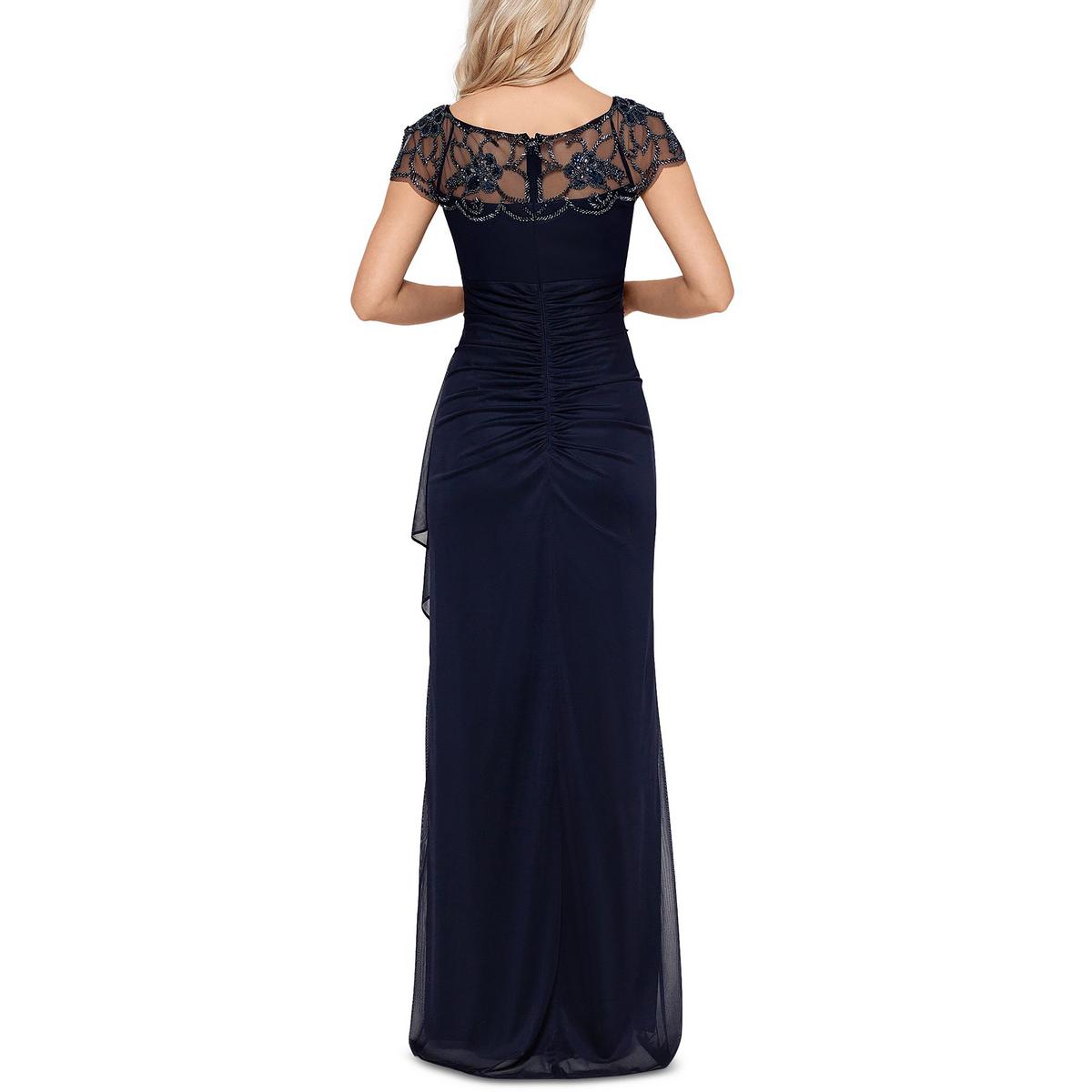 Xscape Womens Petites Embellished Long Evening Dress - Image 2