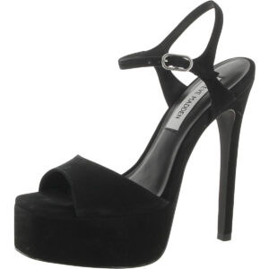 Steve Madden Womens Cologne Suede Peep-Toe Platform Sandals