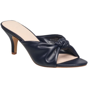 Halston Women's Seville Vegan Leather Open Toe Kitten Heel Dress Sandals