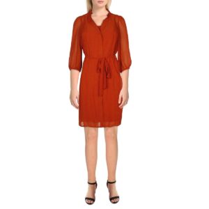 Nanette Nanette Lepore Womens Chiffon Swiss Dot Shift Dress