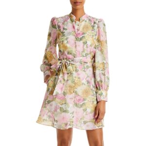 Lucy Paris Womens Nikole Floral Mini Fit & Flare Dress