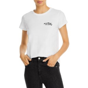 Rag & Bone Womens Embroidered Short Sleeve T-Shirt