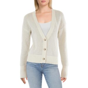 Vineyard Vines Womens Cable Knit V-Neck Button-Up